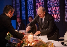 Mawlana Hazar Imam cuts his birthday cake. Photo: Farhez Rayani