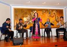 The London Uyghur Ensemble in performance at the Ismaili Centre, London as part of the 2014 Nour Festival. Sadrudin Verjee