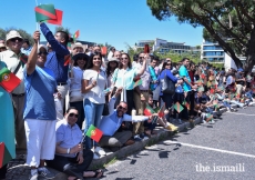 Members of the Jamat congregated at Parque Eduardo VII to welcome Mawlana Hazar Imam to Portugal.