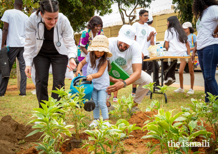 Ismaili families and community partners came together to plant trees in Angola. 