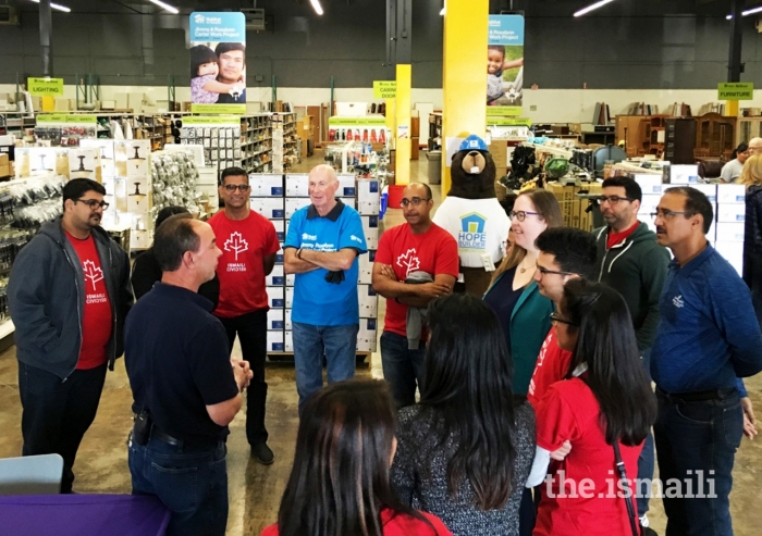Ismaili CIVIC 150 volunteers in Edmonton during orientation at Habitat for Humanity's ReStore. Voluntary service is part of the ethics of our faith and a way in which we can be positive Ambassadors of Islam.