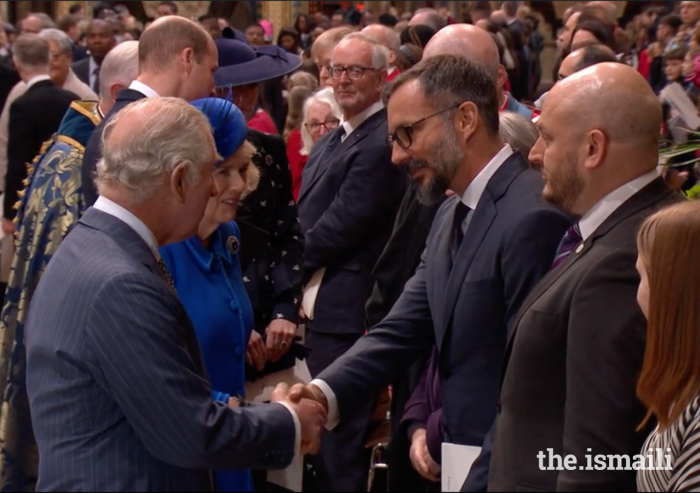 Prince Rahim and His Majesty King Charles at the Commonwealth Day Service at Westminster Abbey on 13 March 2023.