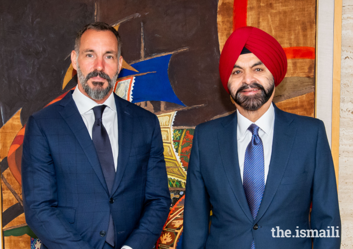 Prince Rahim and Ajay Banga, President of the World Bank.