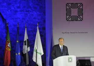 Mawlana Hazar Imam addresses the audience during the award ceremony of the 12th cycle of the Aga Khan Award for Architecture, presented in Lisbon, Portugal.