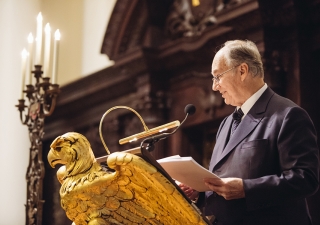 Mawlana Hazar Imam spoke as part of the Samuel L. and Elizabeth Jodidi Lecture Series, which provides for “the delivery of lectures by eminent and well-qualified persons for the promotion of tolerance, understanding and good will among nations, and the peace of the world."
