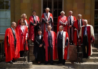 University of Cambridge Chancellor, His Royal Highness the Duke of Edinburgh, and Vice Chancellor Professor Alison Richard with Mawlana Hazar Imam and other honorary degree recipients.