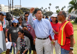 Volunteers with Congressman Ted Lieu of the 33rd Congressional District