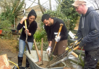 Volunteers at the Camley Street Nature Park busied themselves digging, raking, levelling and pulling out unwanted roots.