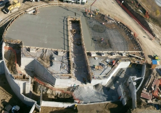 Formation of the floor slab of the Prayer Hall of the Ismaili Centre, Toronto on 12 November 2010.