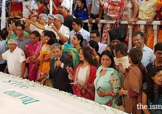 Majestic cake cutting ceremony held in February 2018 on the occasion of the arrival of Mawlana Hazar Imam in Hyderabad, India.