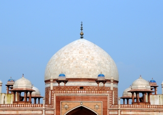 The restored dome of Humayun’s Tomb, in Delhi.