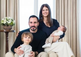 Prince Rahim and Princess Salwa with Prince Irfan and Prince Sinan, who was born on 2 January 2017.