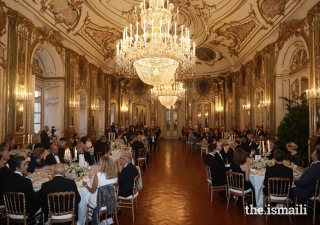 Mawlana Hazar Imam and members of his family were hosted for a state dinner at the Palace of Queluz on 9 July 2018.
