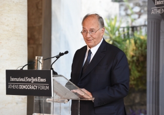 Mawlana Hazar Imam speaking at the New York Times Athens Democracy Forum, Athens, Greece, September 15, 2015