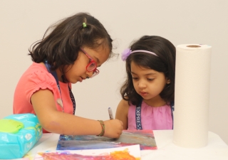 Participants get creative at the art workshops.