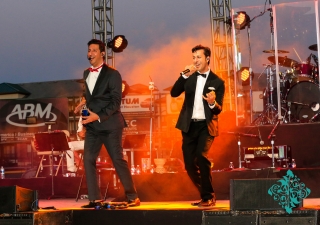 Salim and Sulaiman Merchant perform on stage at the Jubilee Concert in Houston