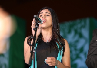Imaan Rajan sings the Jubilee Song, “With Heart, With Love.”