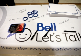  Attendees had the opportunity to share a pledge on how to end the stigma around mental illness in support of Bell Let’s Talk Day