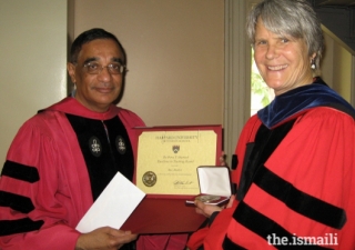 Professor Asani with Professor Diane Moore, Senior Lecturer in Religious Studies and Education, who also won an excellence in teaching award.