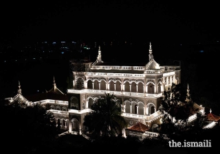 The Aga Khan Palace (Gandhi National Memorial) was lit up to celebrate the 150th anniversary of Mahatma Gandhi's birth on 2 October.