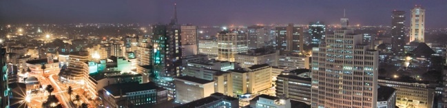 Nairobi's skyline at night. Photo: Zahir Daya