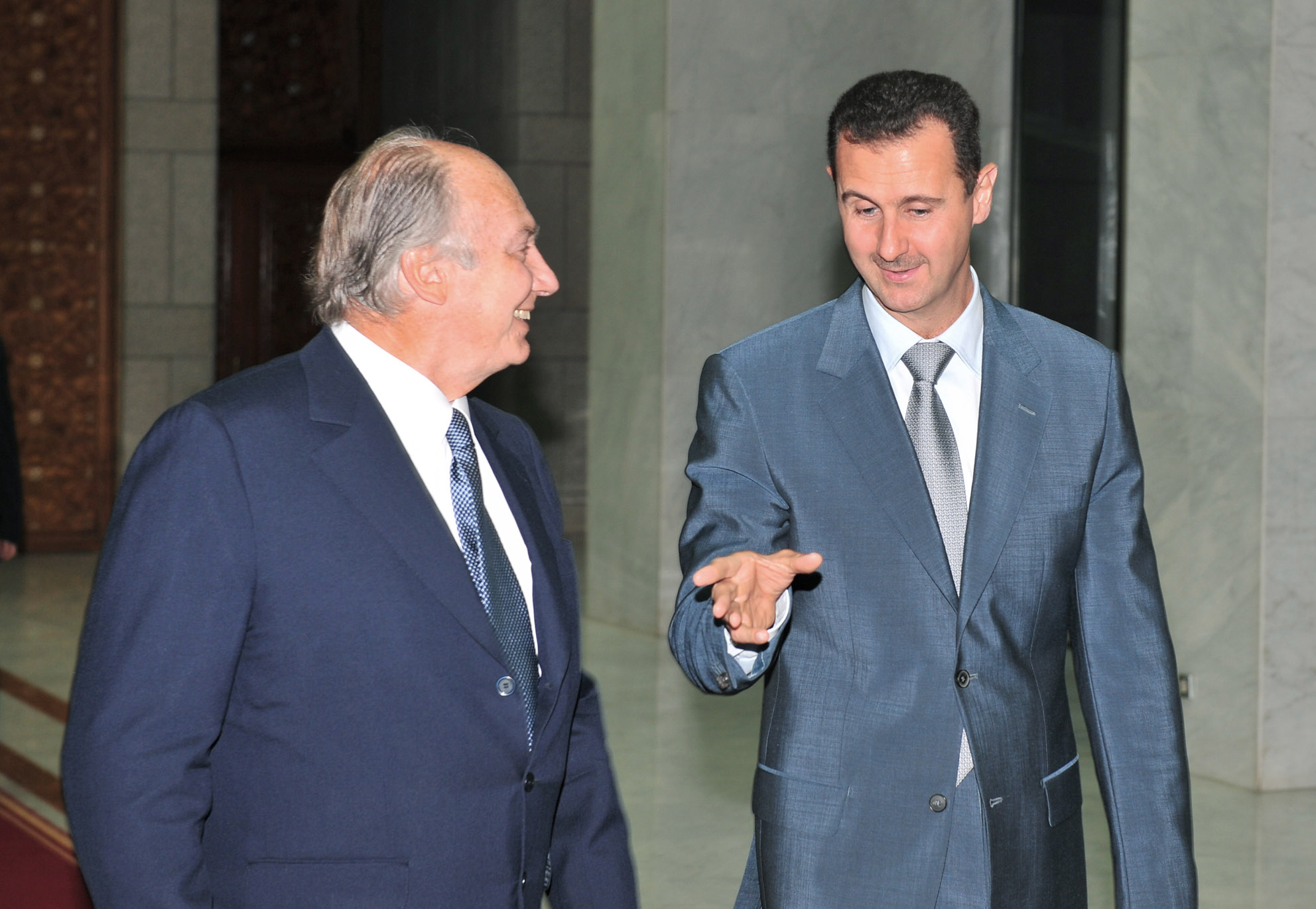 In the afternoon of the first day of his Golden Jubilee visit to Syria, Mawlana Hazar Imam met with the President, His Excellency Dr Bashar Al-Assad, in Damascus. Photo: Syrian Arab News Agency (SANA)