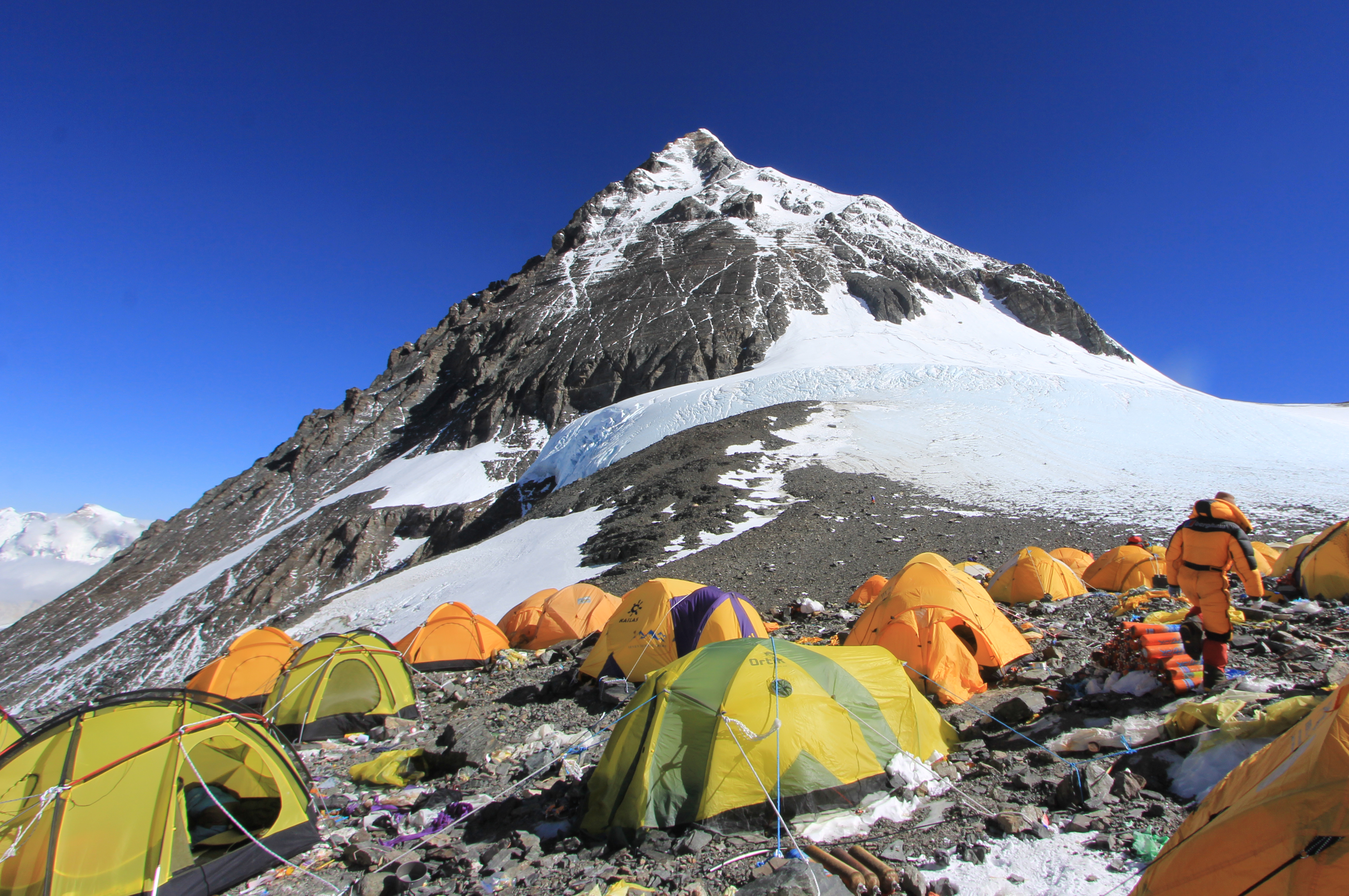 A view of the summit of Everest from the South Col – a pass at 8 000 metres between Everest and Lhotse where the final base camp is situated. Photo: Mirza Ali